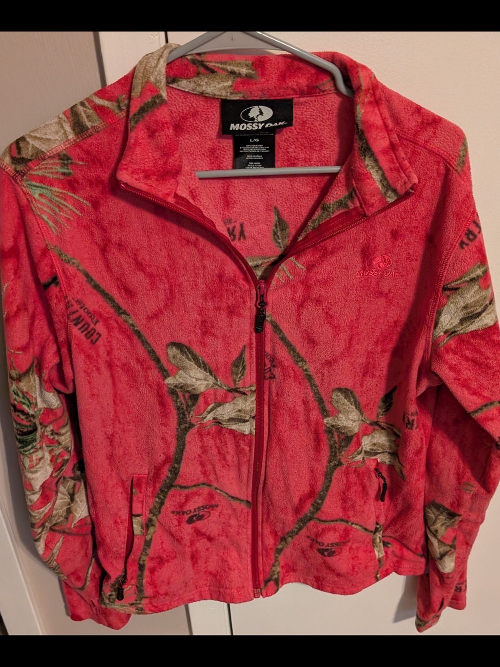 Mossy Oak Coral Camo Fleece Zip Jacket